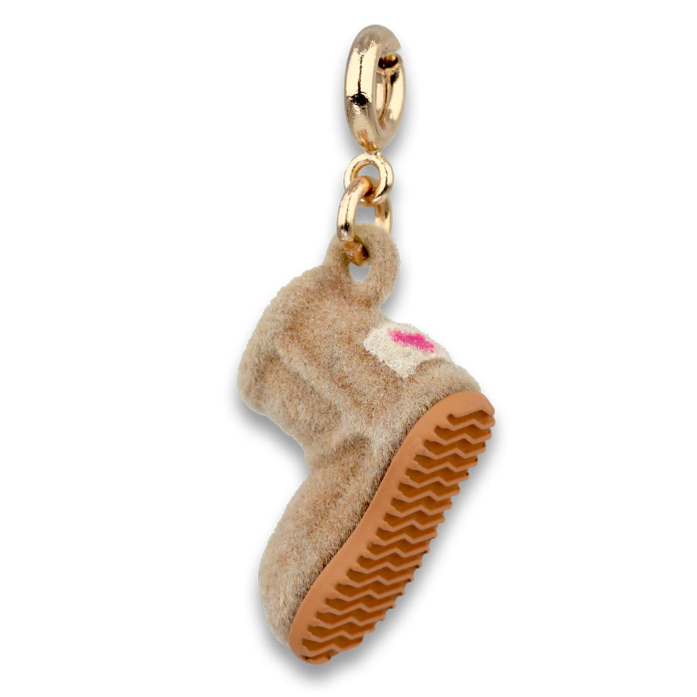 Gold Furry Bootie Charm - charmit.com