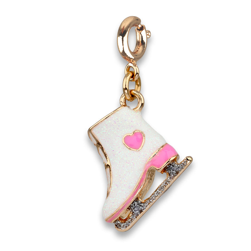 Gold Glitter Ice Skate Charm - charmit.com