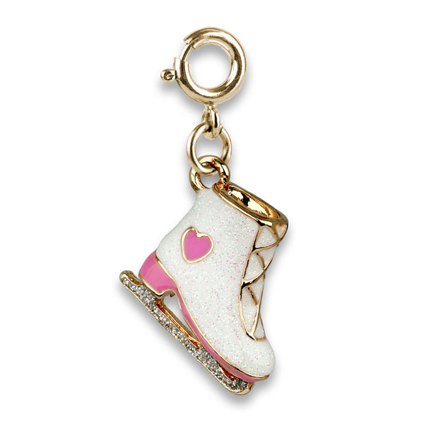 Gold Glitter Ice Skate Charm - charmit.com