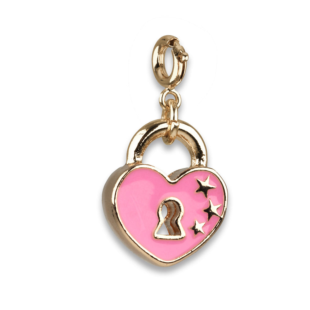CHARM IT! Gold Pink Heart Lock Charm - charmit.com