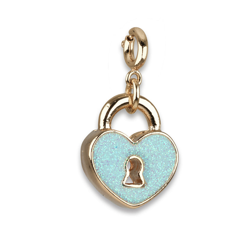 CHARM IT! Gold Heart Lock Charm Back View - charmit.com