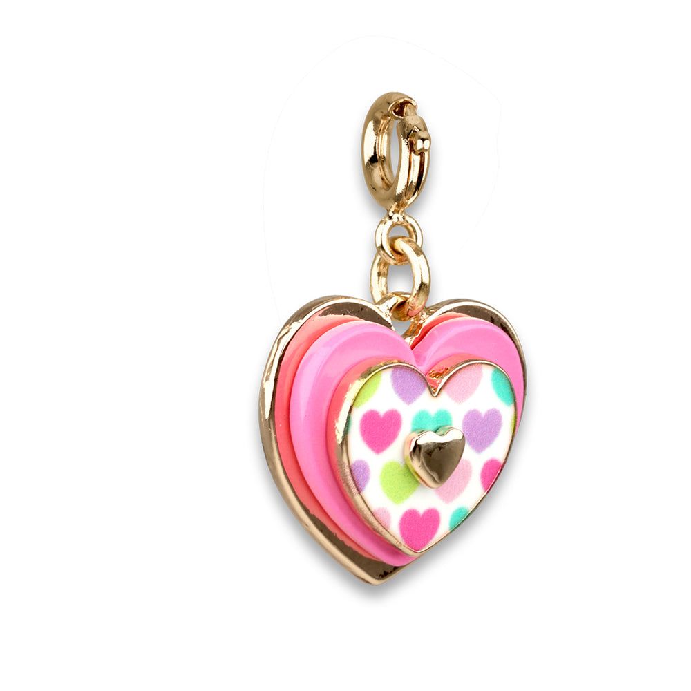 CHARM IT! Gold Layered Heart Charm Side View - charmit.com