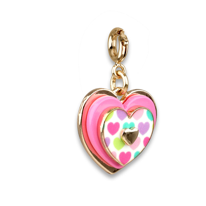 CHARM IT! Gold Layered Heart Charm Side View - charmit.com