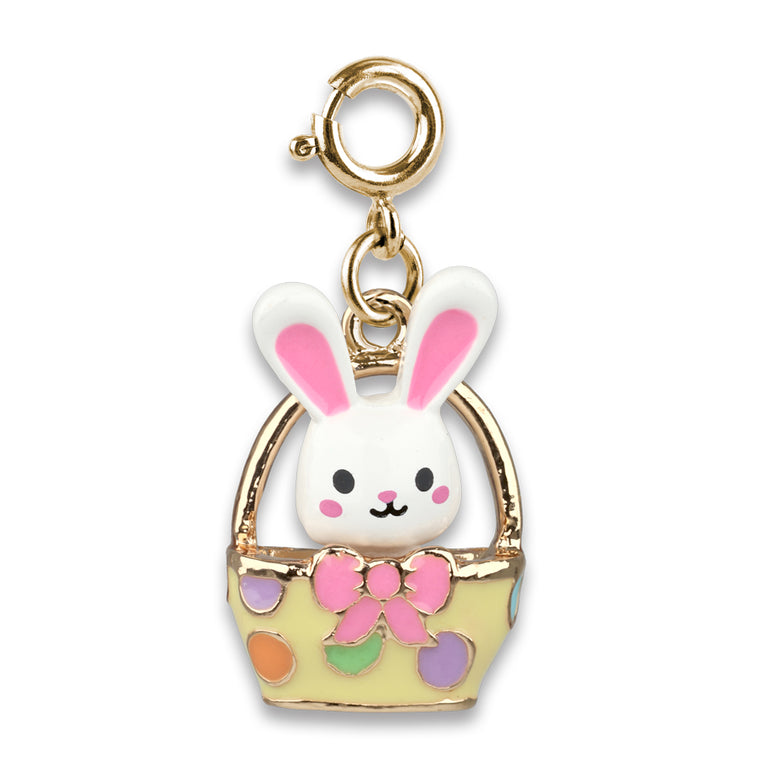 Gold Easter Bunny Basket Charm - charmit.com