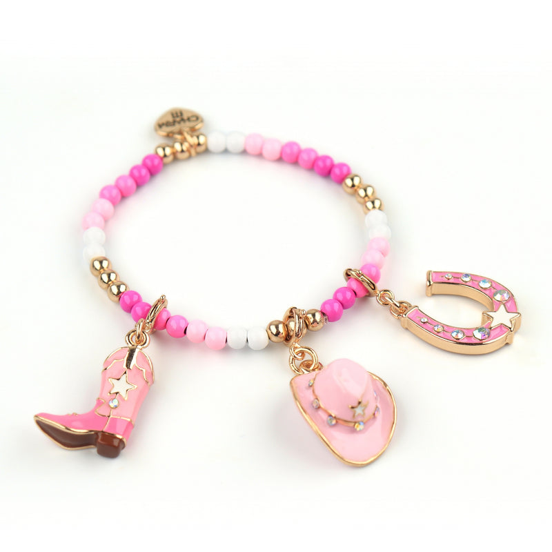 CHARM IT! Pink Cowgirl Charm Bracelet with western charms - charmit.com