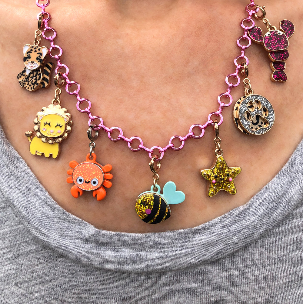 Gold Glitter Starfish Charm