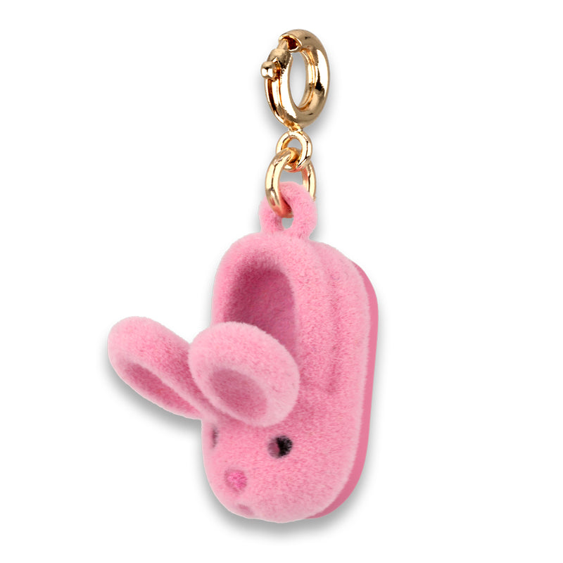 Gold Furry Bunny Slipper Charm