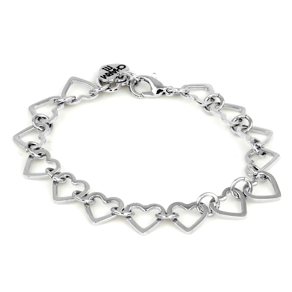 CHARM IT! Silver Heart Chain Charm Bracelet - charmit.com