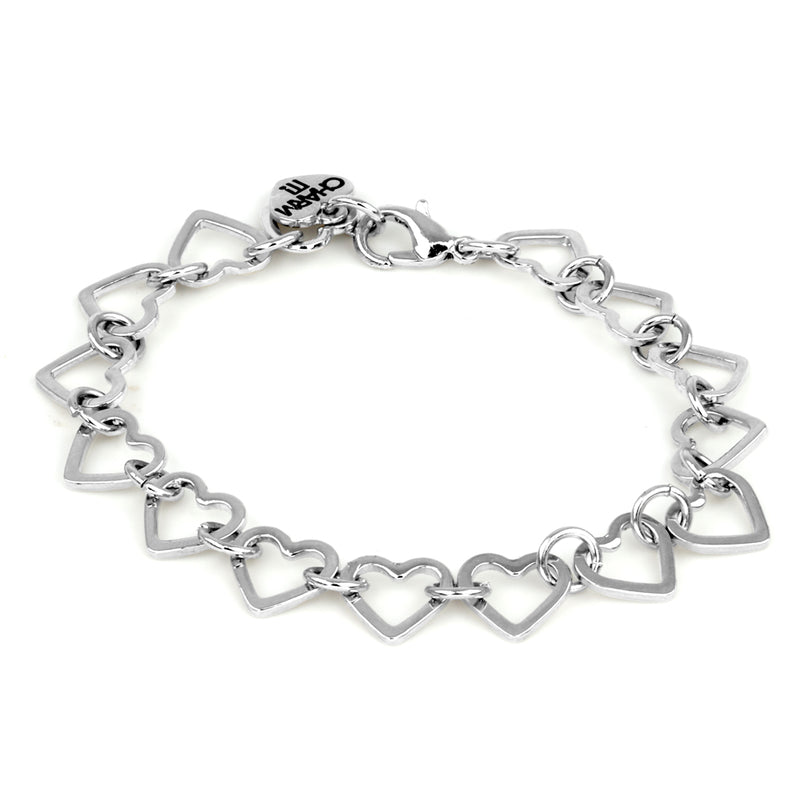 CHARM IT! Silver Heart Chain Charm Bracelet - charmit.com
