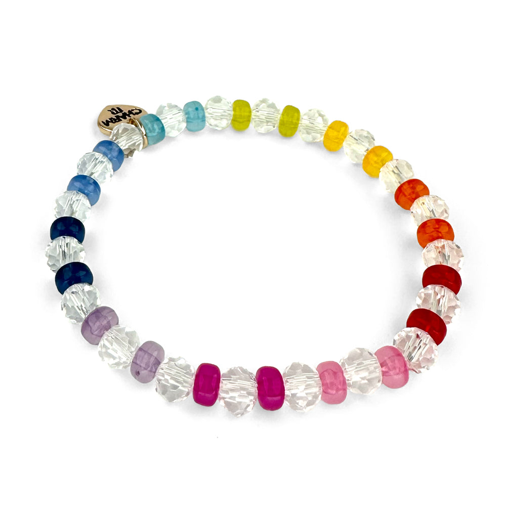 CHARM IT! Clear Rainbow Stretch Bead Bracelet - charmit.com