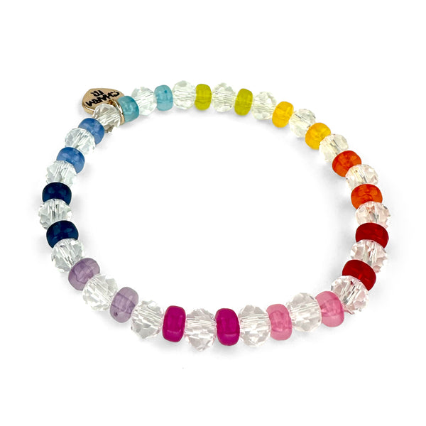 CHARM IT! Clear Rainbow Stretch Bead Bracelet - charmit.com