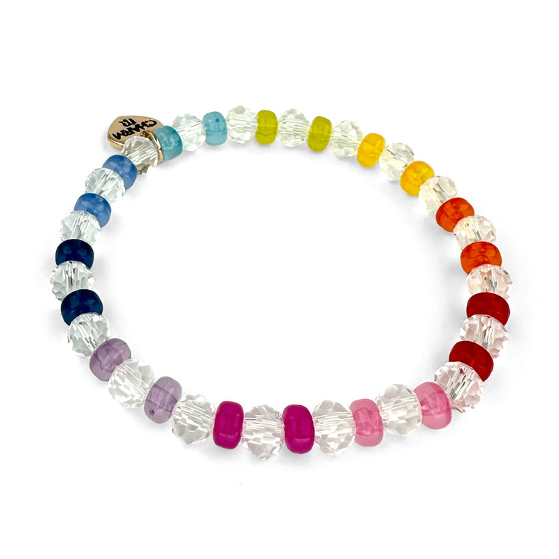CHARM IT! Clear Rainbow Stretch Bead Bracelet - charmit.com