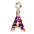 CHARM IT! Gold Pink Glitter Letter A Charm - charmit.com