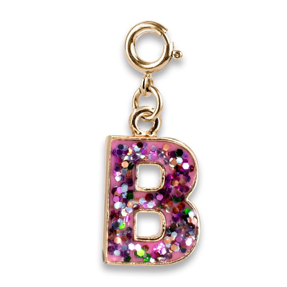 CHARM IT! Gold Pink Glitter Letter B Charm - charmit.com