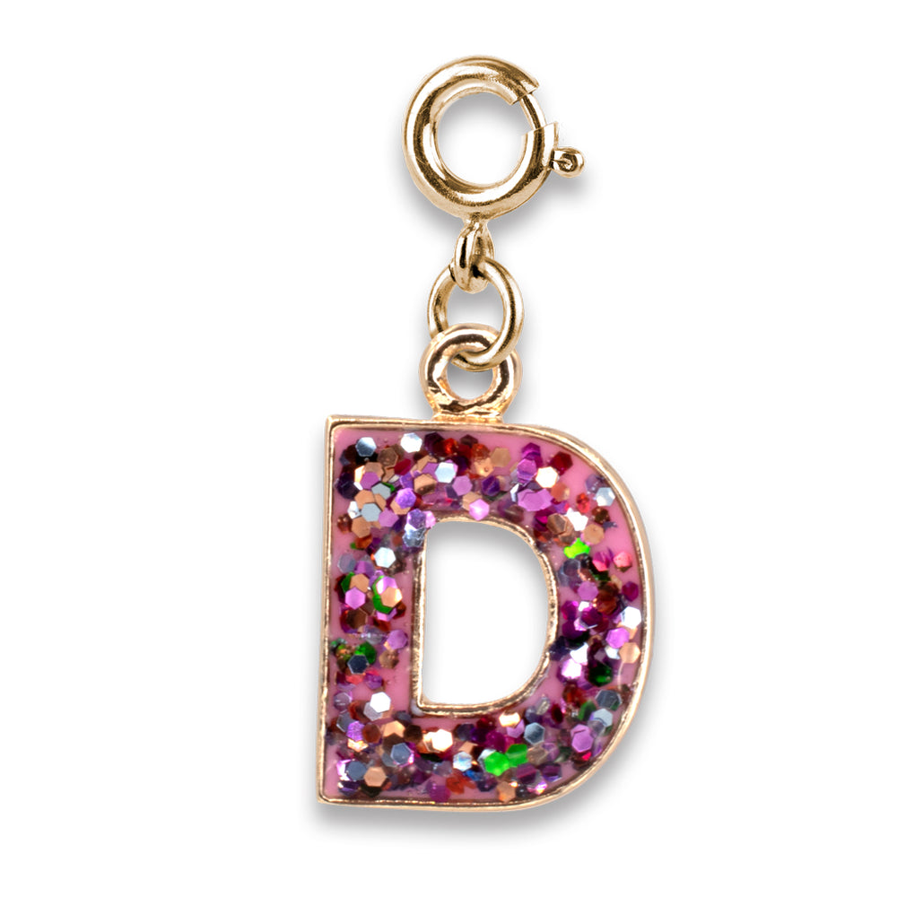 CHARM IT! Gold Pink Glitter Letter D Charm - charmit.com