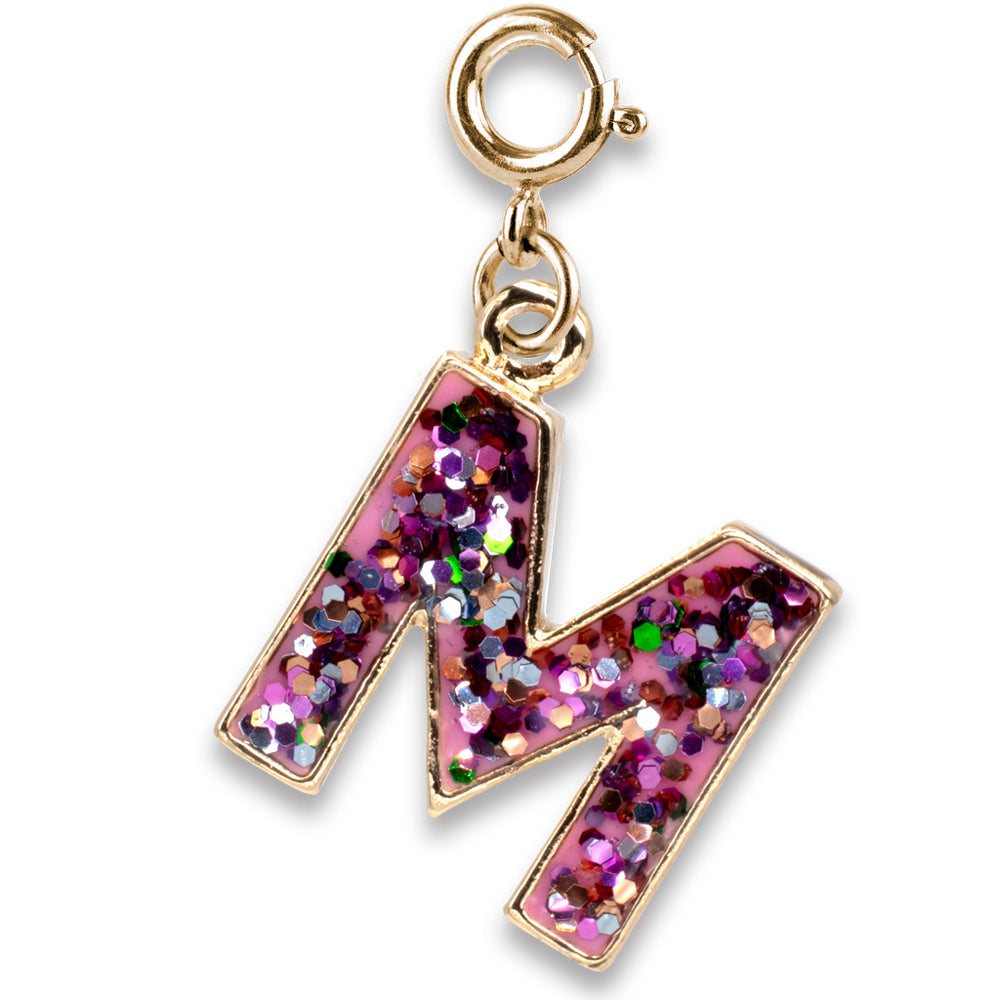 CHARM IT! Gold Pink Glitter Letter M Charm - charmit.com