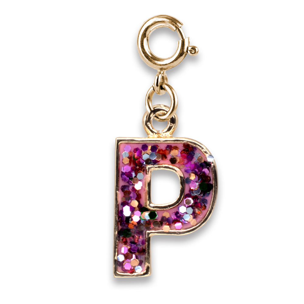 CHARM IT! Gold Pink Glitter Letter P Charm - charmit.com