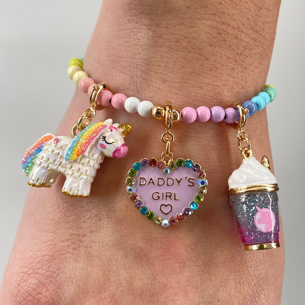 CHARM IT! Unicorn Smooth Charm on Pastel Stretch Bead Bracelet