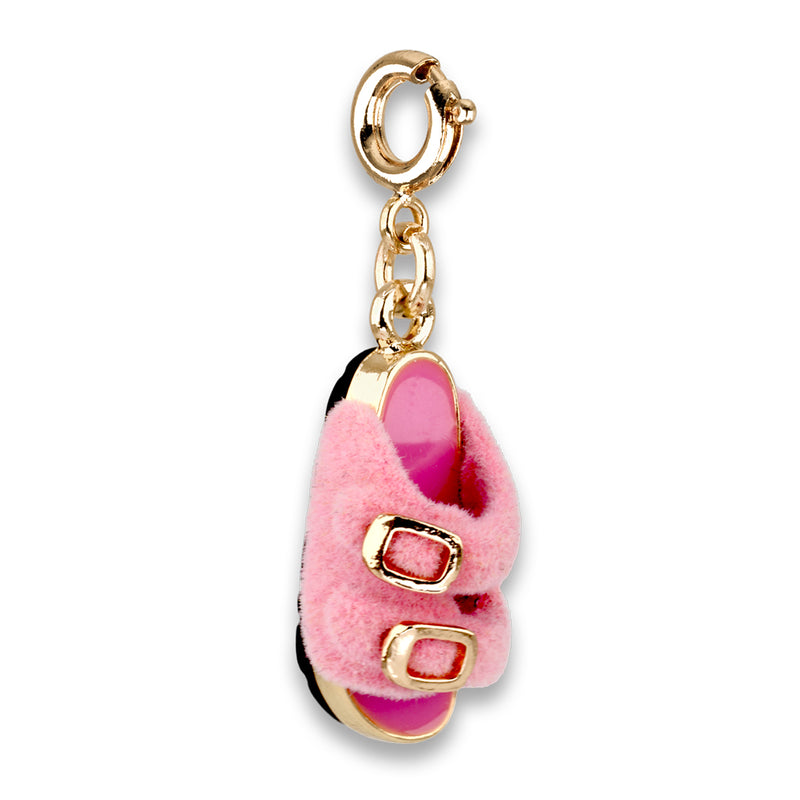 Gold Furry Pink Sandal Charm