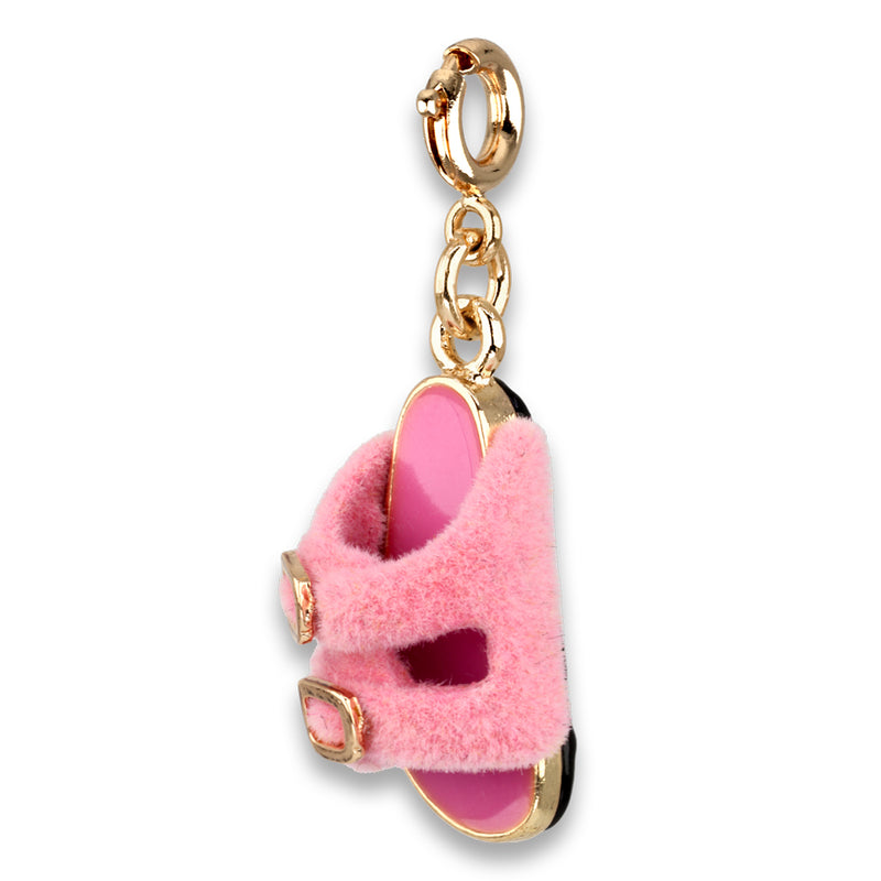 Gold Furry Pink Sandal Charm