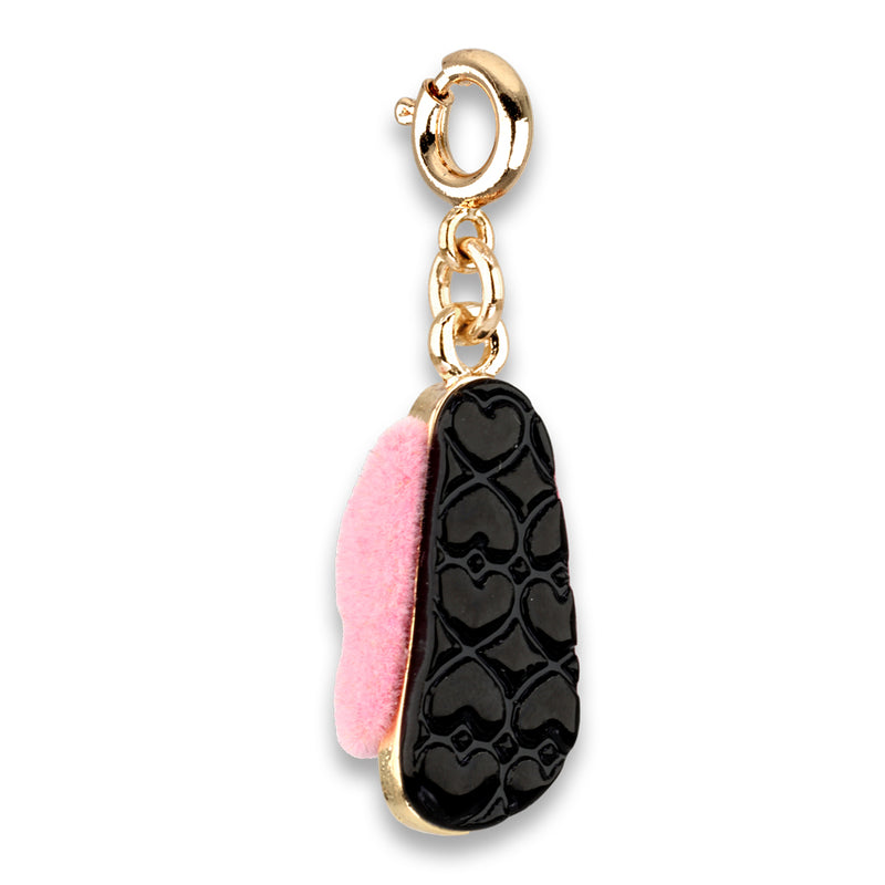Gold Furry Pink Sandal Charm