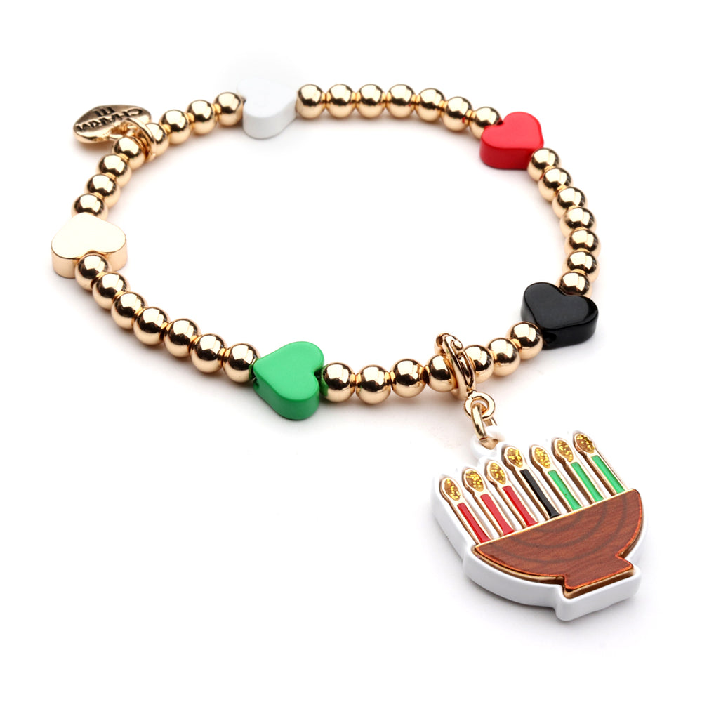 CHARM IT! Gold Kinara Charm for Kwanzaa - charmit.com