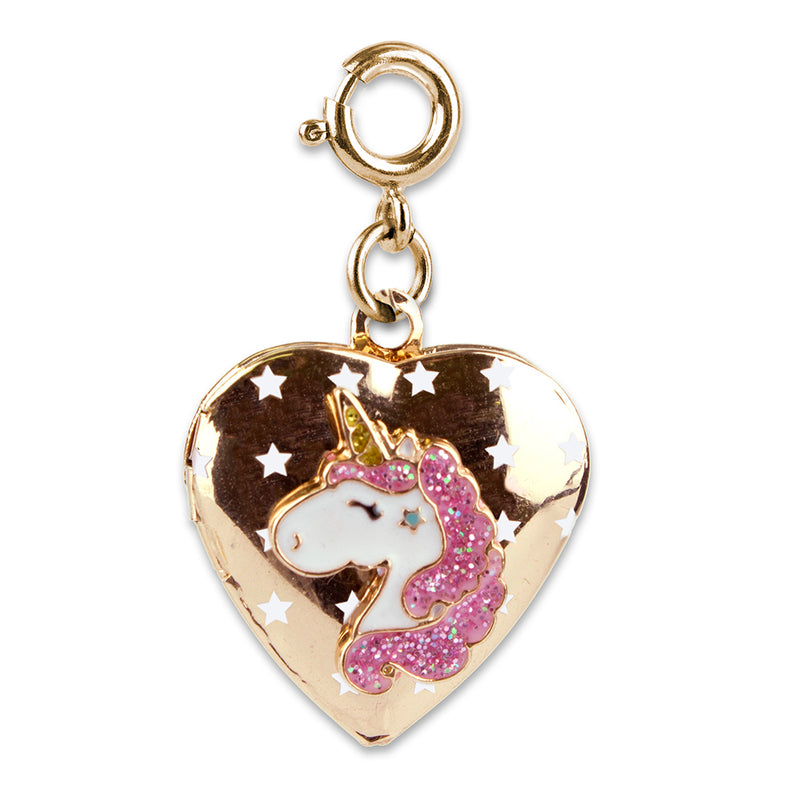 Gold Unicorn Locket Charm - shopcharm-it