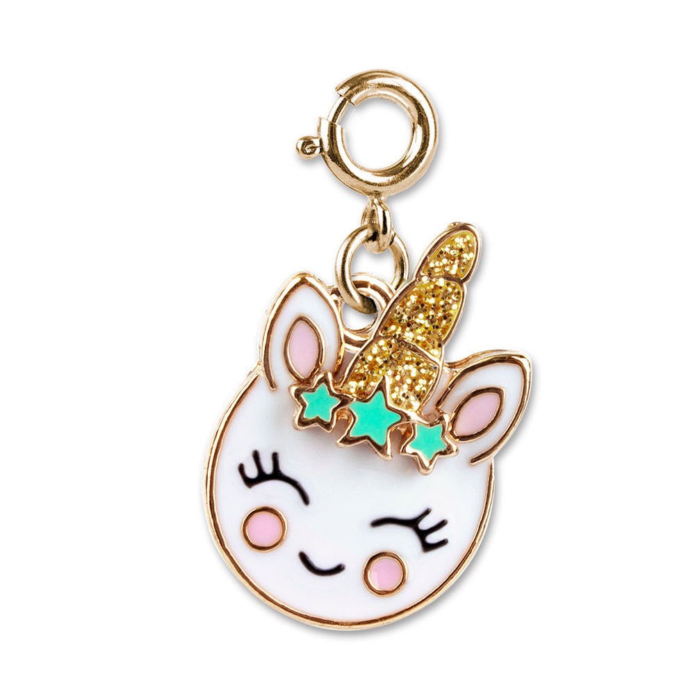 Gold Unicorn Smiley Charm - shopcharm-it
