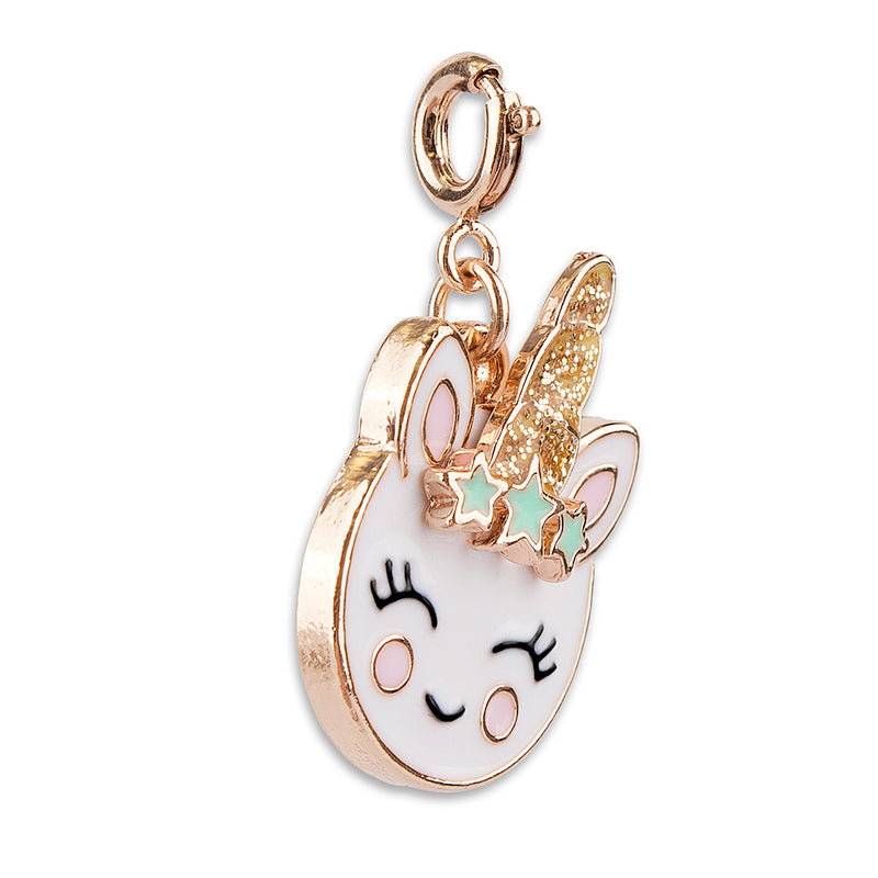 Gold Unicorn Smiley Charm - shopcharm-it