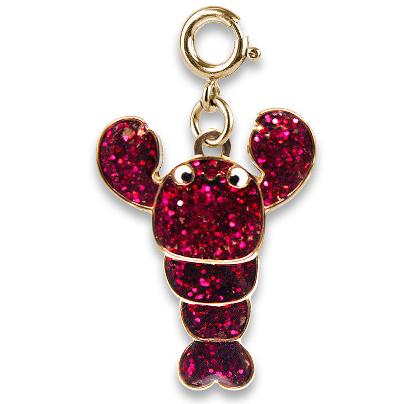 Gold Swivel Glitter Lobster Charm - shopcharm-it