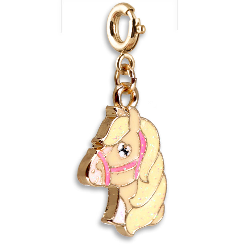 Gold Glitter Horse Charm - shopcharm-it