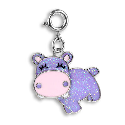 Glitter Swivel Hippo Charm - shopcharm-it