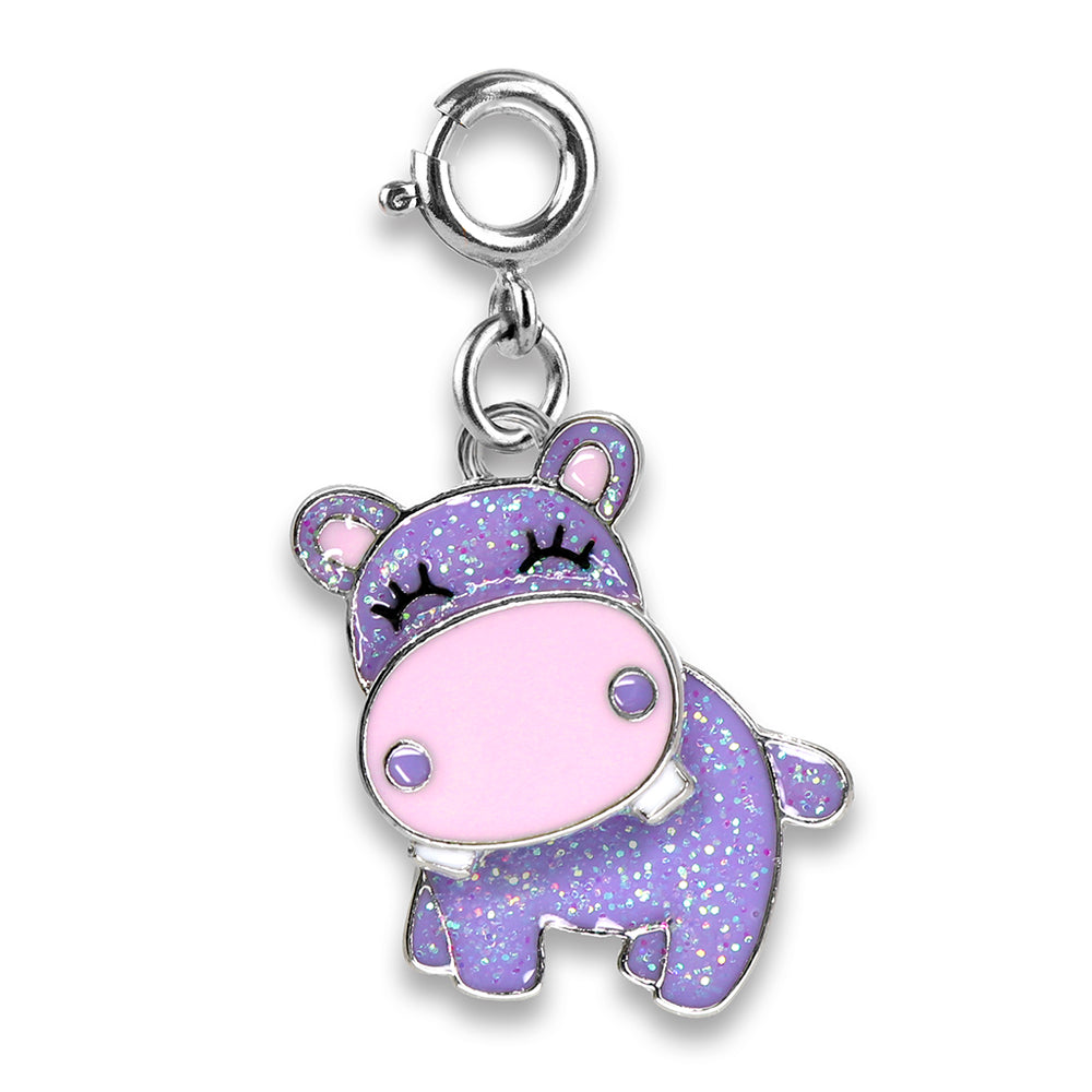 Glitter Swivel Hippo Charm - shopcharm-it