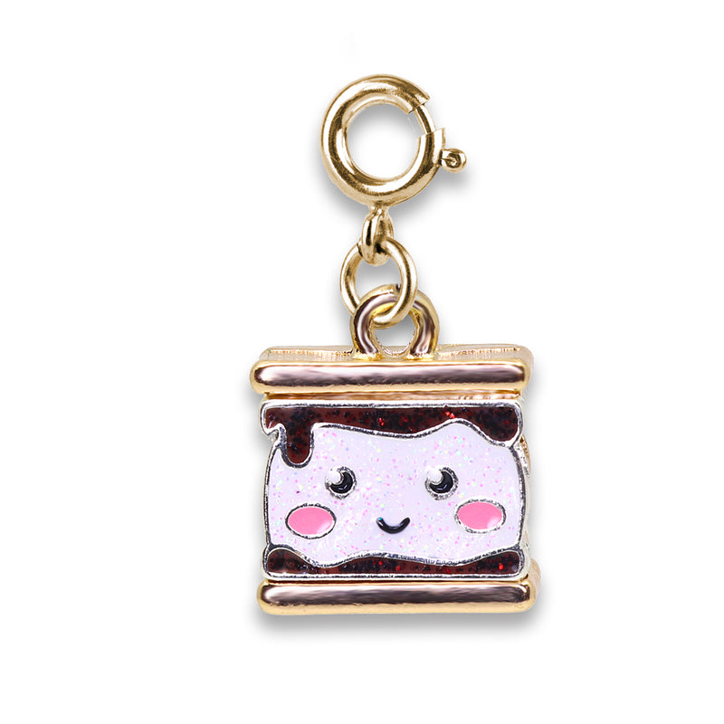 Gold Glitter S'mores Charm - shopcharm-it
