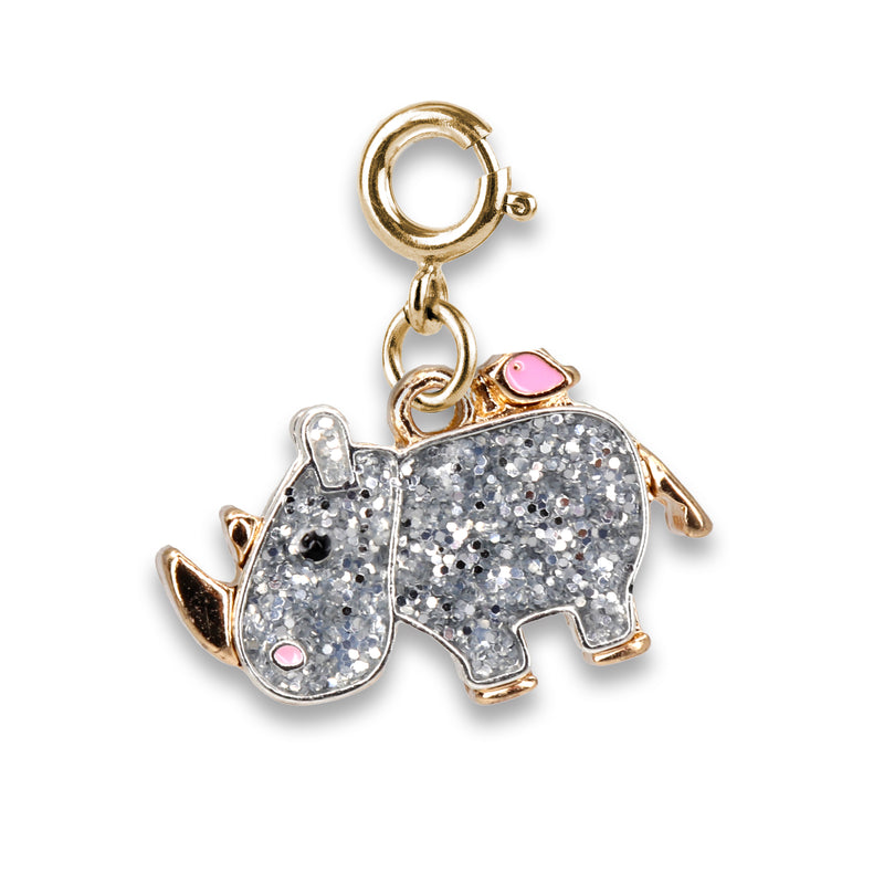 Gold Glitter Rhino Charm - shopcharm-it