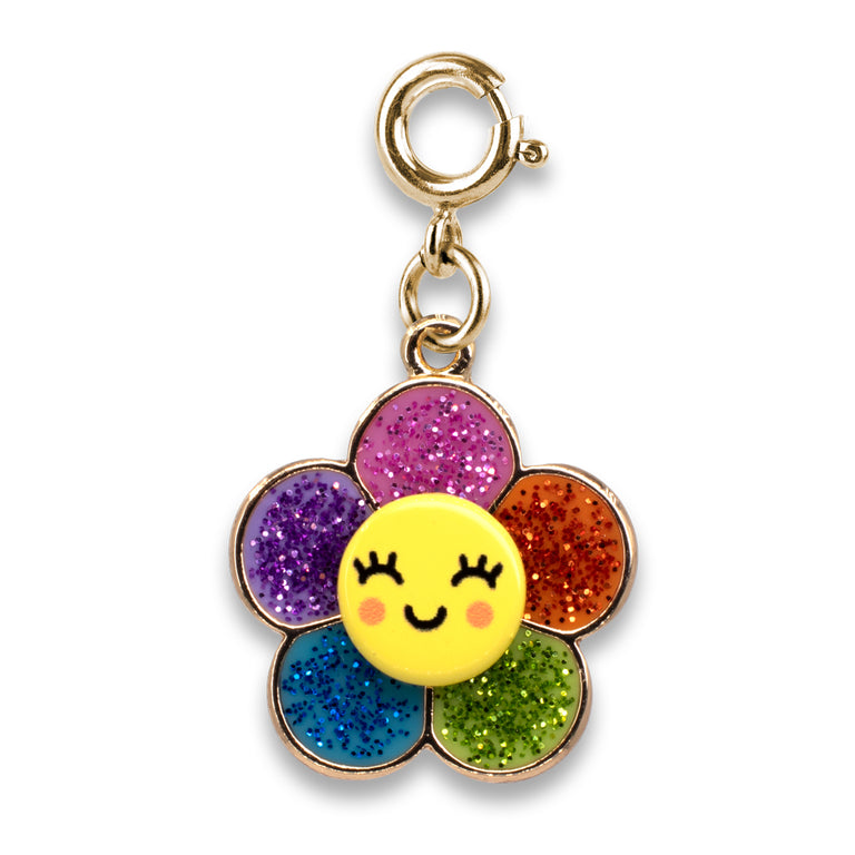 Gold Glitter Happy Flower Charm-charmit.com