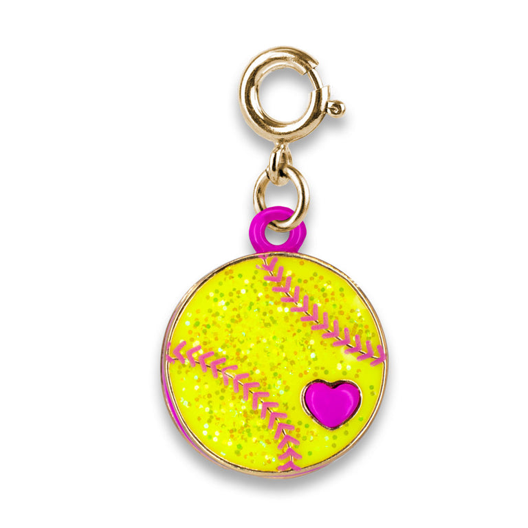 CHARM IT! Gold Glitter Softball Charm - charmit.com