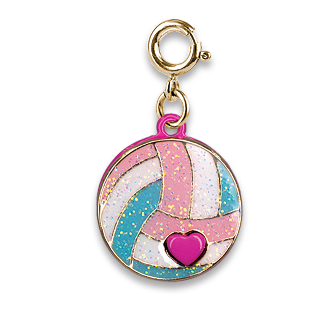 Gold Glitter Volleyball Charm - charmit.com