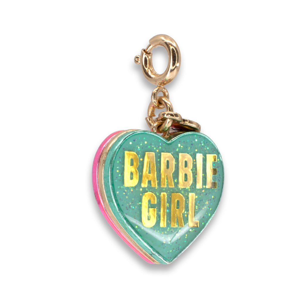 Gold Barbie Girl Heart Charm - www.charmit.com