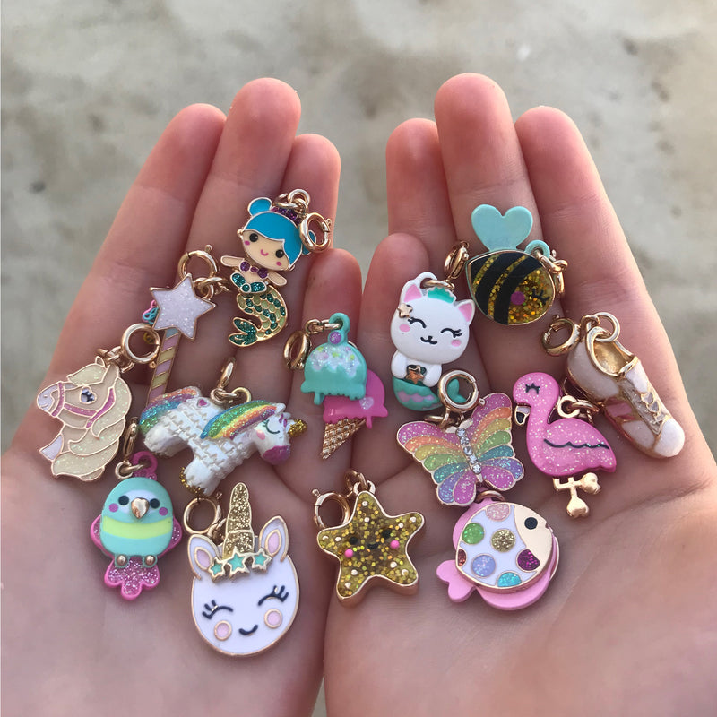 Gold Glitter Horse Charm - shopcharm-it