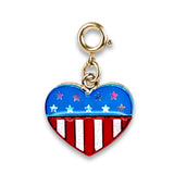 Gold Glitter Flat Heart Charm - www.charmit.com