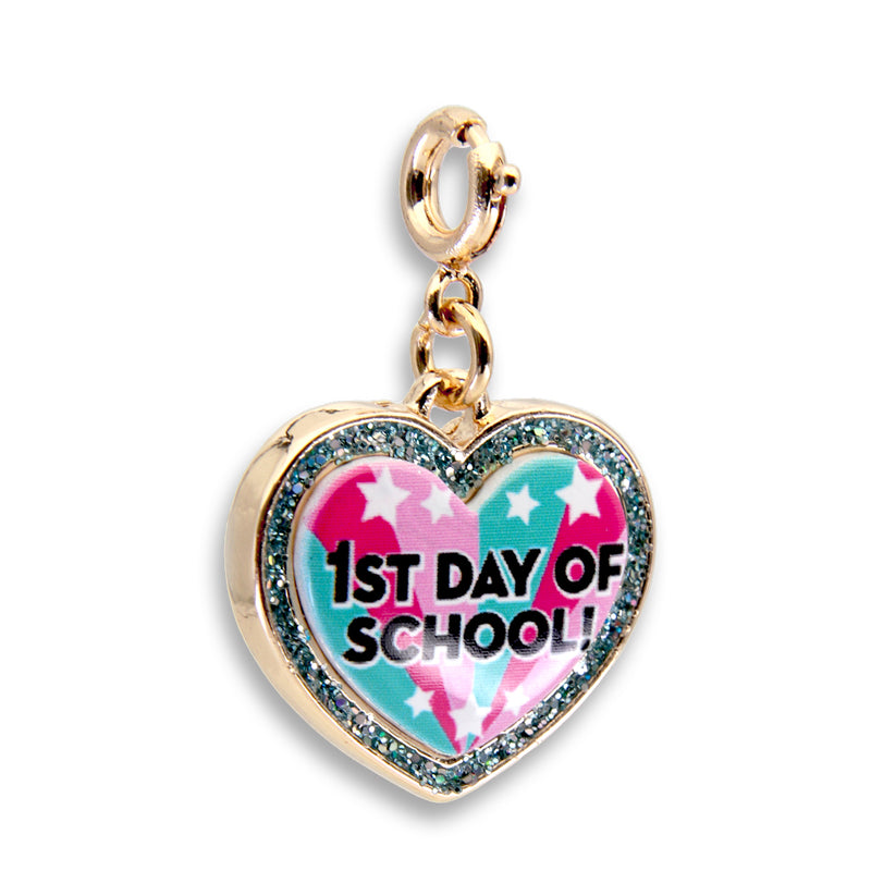 Gold Glitter First Day of School Charm