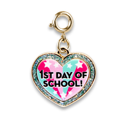 Gold Glitter First Day of School Charm