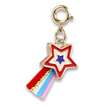 CHARM IT! Gold Patriotic Shooting Star Charm - charmit.com 
