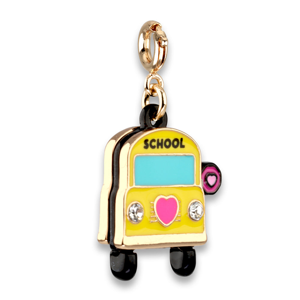 CHARM IT! Gold School Bus Charm -  Back-to-School Charms -charmit.com