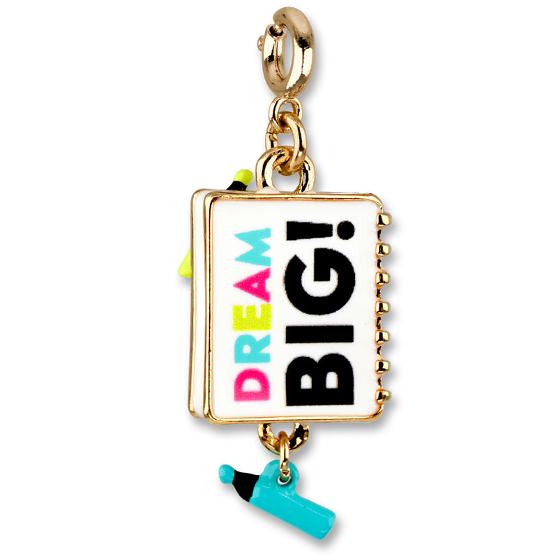 CHARM IT! Gold Bright Ideas Notebook Charm  Back-View - charmit.com