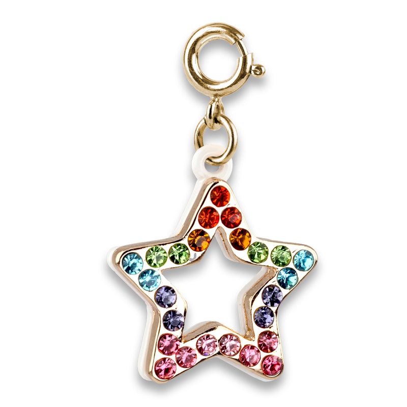 Gold Rainbow Sparkle Star Charm