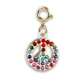 CHARM IT! Gold Rainbow Sparkle Peace Charm - charmit.com 