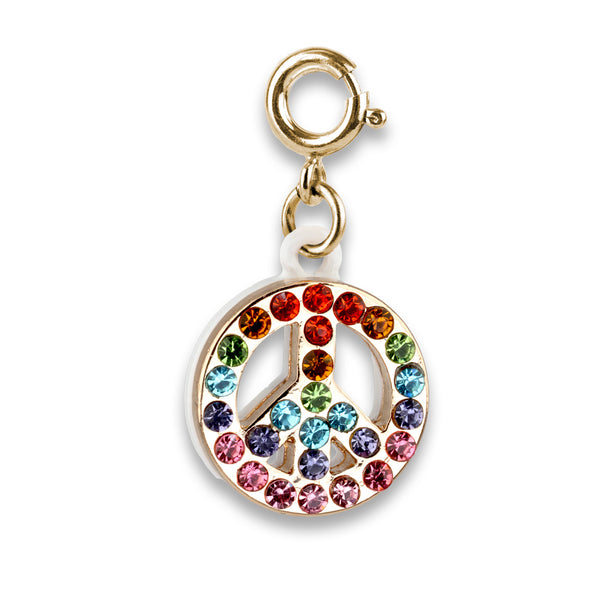 CHARM IT! Gold Rainbow Sparkle Peace Charm - charmit.com 