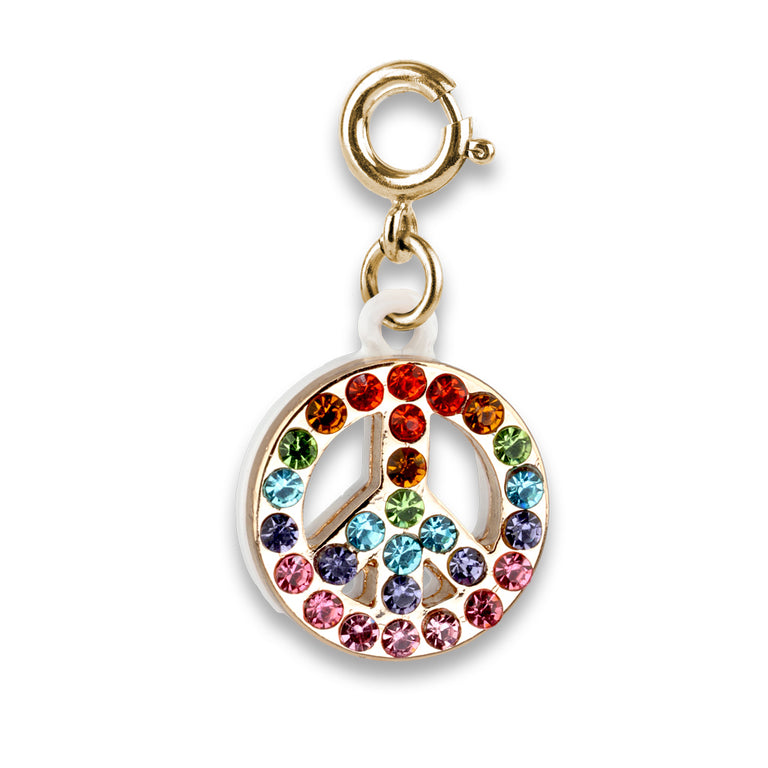 CHARM IT! Gold Rainbow Sparkle Peace Charm - charmit.com 